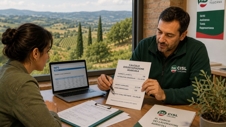 Calcolo importo della Disoccupazione Agricola in Toscana